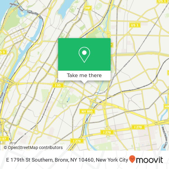 Mapa de E 179th St Southern, Bronx, NY 10460