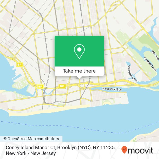 Mapa de Coney Island Manor Ct, Brooklyn (NYC), NY 11235