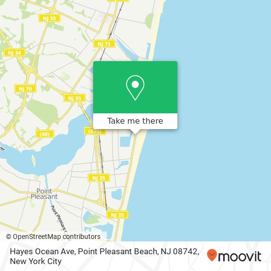 Mapa de Hayes Ocean Ave, Point Pleasant Beach, NJ 08742