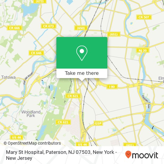 Mapa de Mary St Hospital, Paterson, NJ 07503