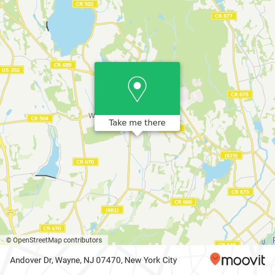 Mapa de Andover Dr, Wayne, NJ 07470