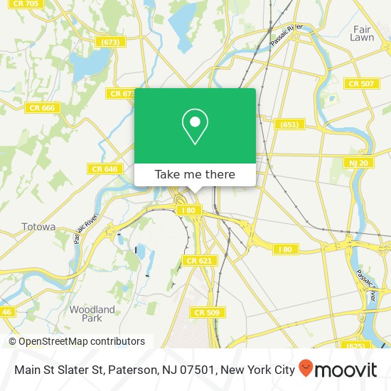Mapa de Main St Slater St, Paterson, NJ 07501