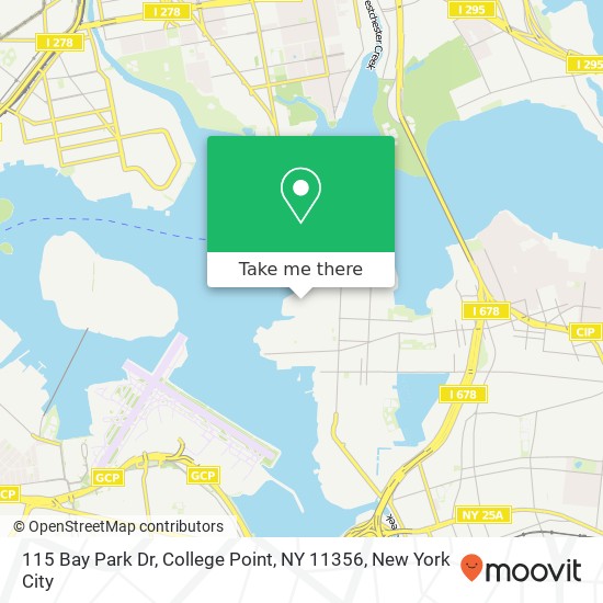 Mapa de 115 Bay Park Dr, College Point, NY 11356