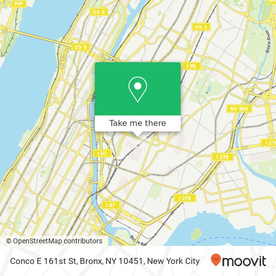 Mapa de Conco E 161st St, Bronx, NY 10451