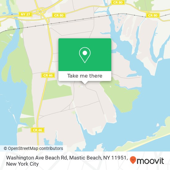 Washington Ave Beach Rd, Mastic Beach, NY 11951 map