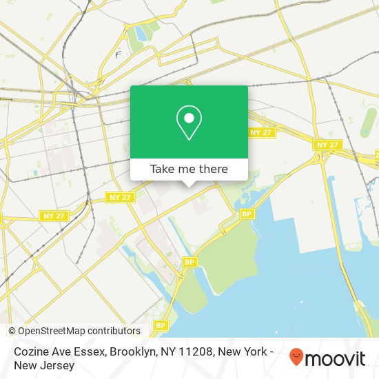 Mapa de Cozine Ave Essex, Brooklyn, NY 11208