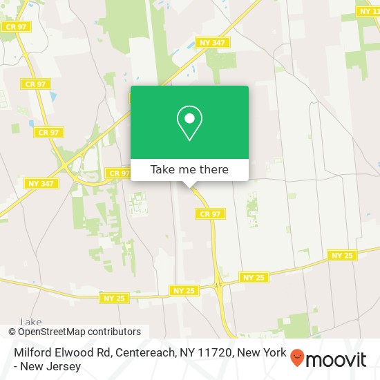 Milford Elwood Rd, Centereach, NY 11720 map