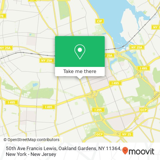 Mapa de 50th Ave Francis Lewis, Oakland Gardens, NY 11364