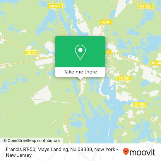 Francis RT-50, Mays Landing, NJ 08330 map