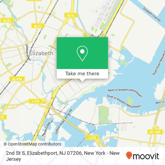 Mapa de 2nd St S, Elizabethport, NJ 07206