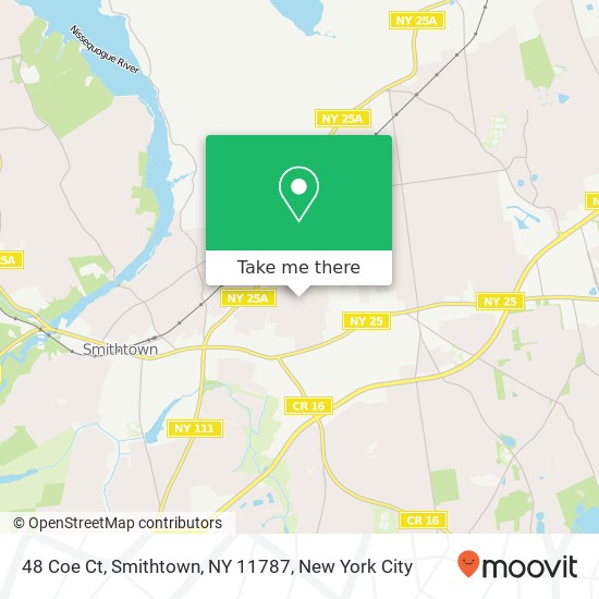Mapa de 48 Coe Ct, Smithtown, NY 11787