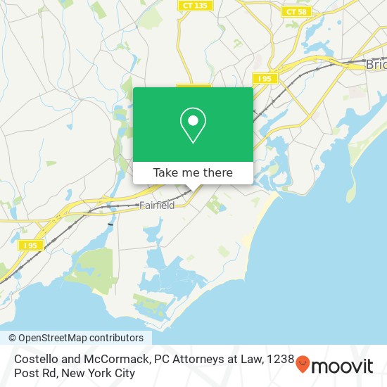 Mapa de Costello and McCormack, PC Attorneys at Law, 1238 Post Rd