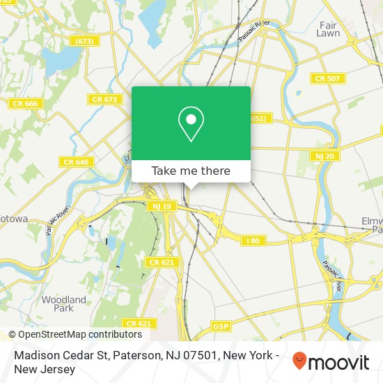 Mapa de Madison Cedar St, Paterson, NJ 07501