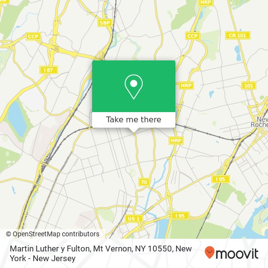 Martin Luther y Fulton, Mt Vernon, NY 10550 map