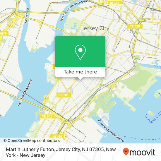 Martin Luther y Fulton, Jersey City, NJ 07305 map