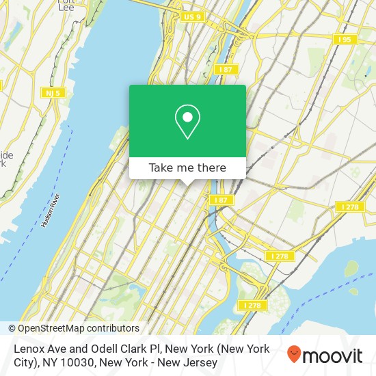 Lenox Ave and Odell Clark Pl, New York (New York City), NY 10030 map