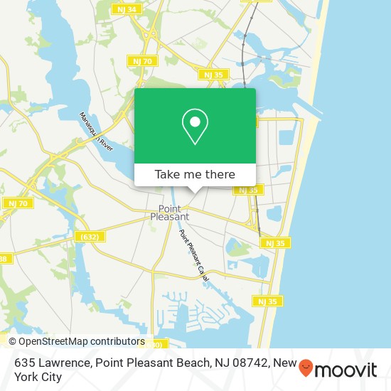 Mapa de 635 Lawrence, Point Pleasant Beach, NJ 08742