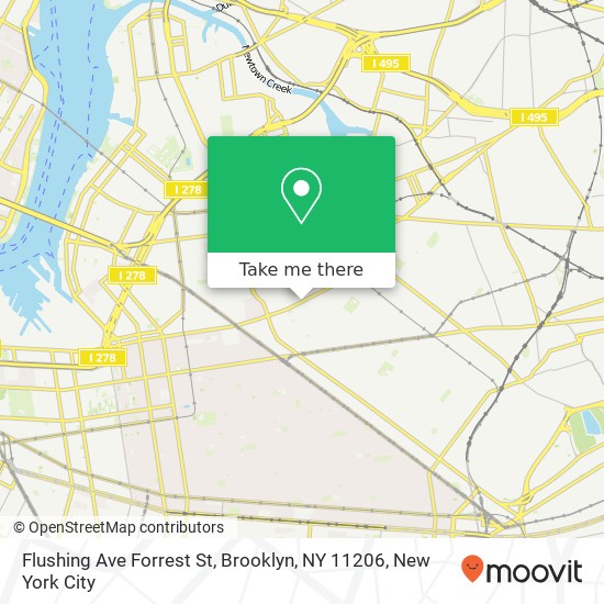 Flushing Ave Forrest St, Brooklyn, NY 11206 map