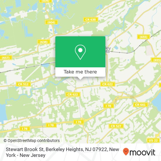 Mapa de Stewart Brook St, Berkeley Heights, NJ 07922