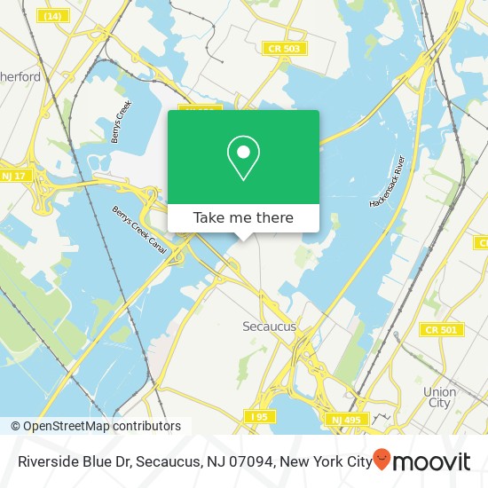 Mapa de Riverside Blue Dr, Secaucus, NJ 07094