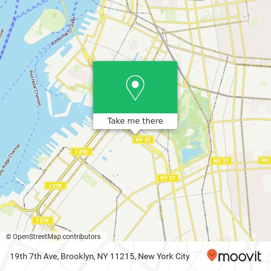 19th 7th Ave, Brooklyn, NY 11215 map