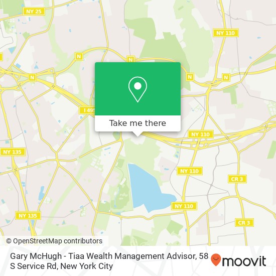 Mapa de Gary McHugh - Tiaa Wealth Management Advisor, 58 S Service Rd