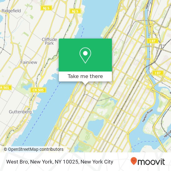 West Bro, New York, NY 10025 map
