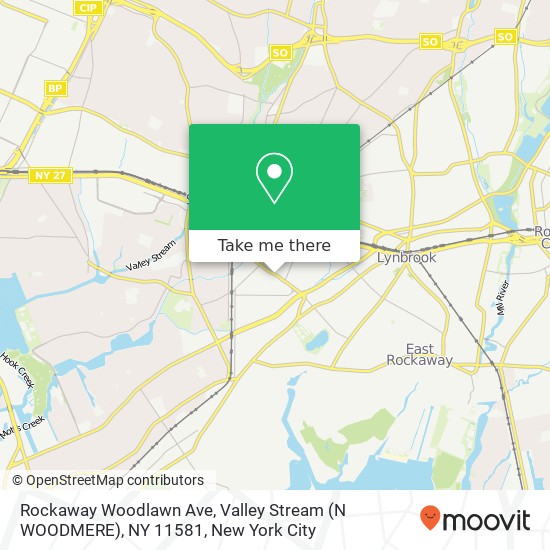 Mapa de Rockaway Woodlawn Ave, Valley Stream (N WOODMERE), NY 11581