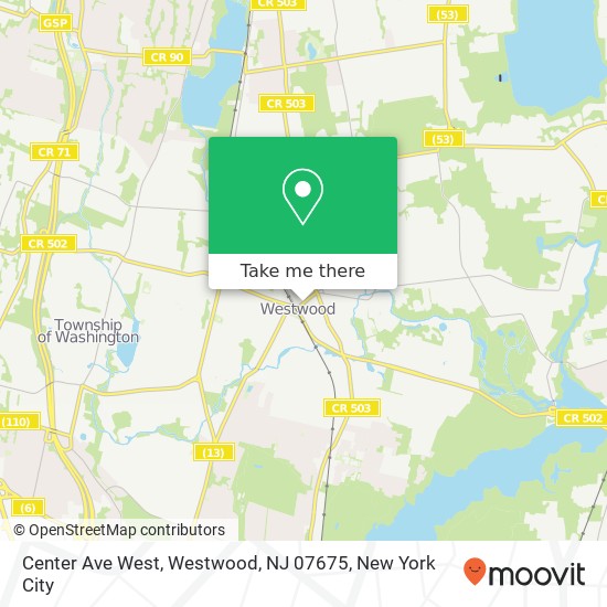 Center Ave West, Westwood, NJ 07675 map
