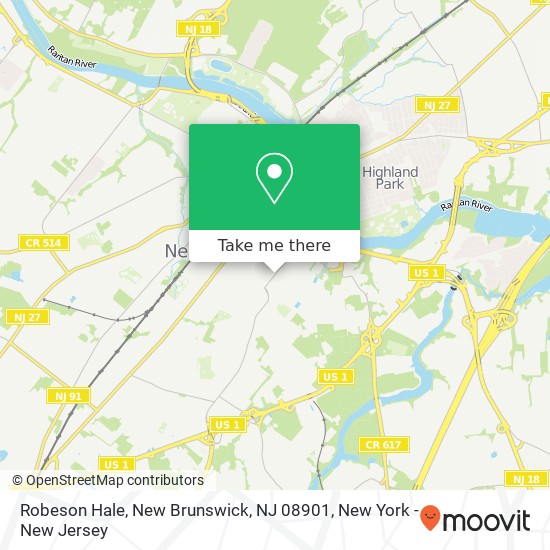 Mapa de Robeson Hale, New Brunswick, NJ 08901