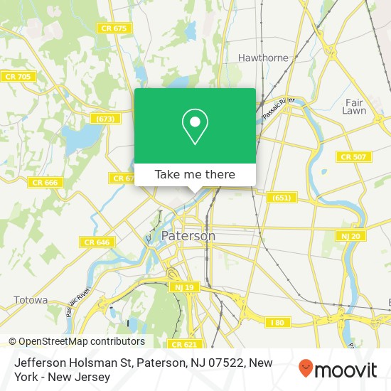 Mapa de Jefferson Holsman St, Paterson, NJ 07522