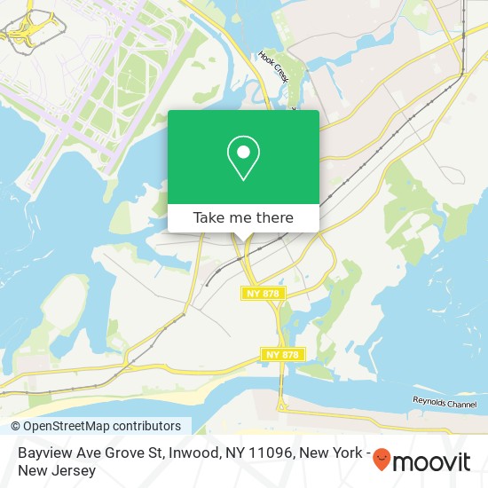 Mapa de Bayview Ave Grove St, Inwood, NY 11096