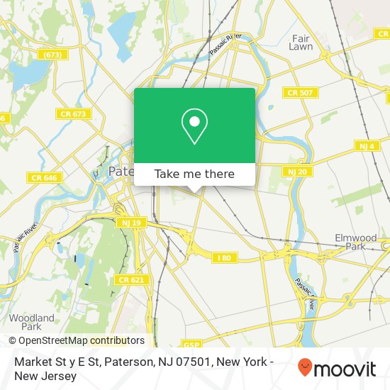 Mapa de Market St y E St, Paterson, NJ 07501