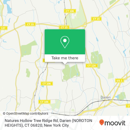 Mapa de Natures Hollow Tree Ridge Rd, Darien (NOROTON HEIGHTS), CT 06820