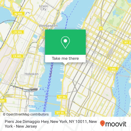 Mapa de Piers Joe Dimaggio Hwy, New York, NY 10011