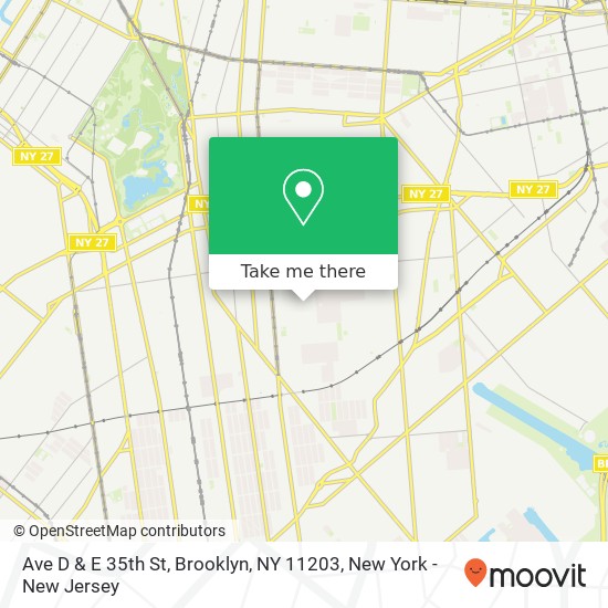Mapa de Ave D & E 35th St, Brooklyn, NY 11203