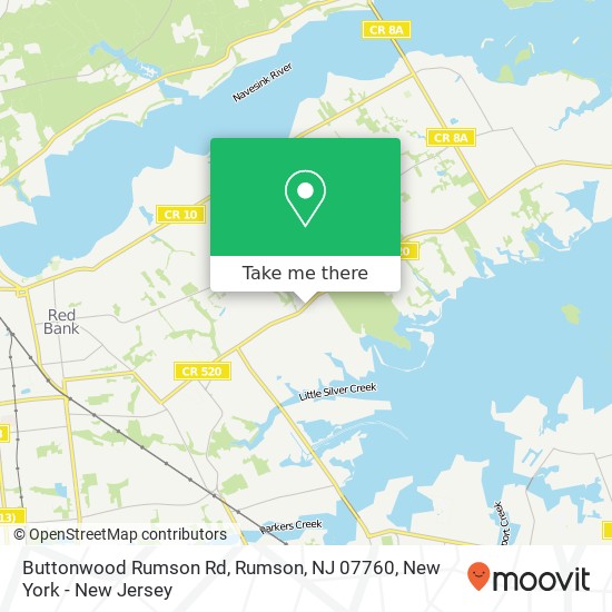 Mapa de Buttonwood Rumson Rd, Rumson, NJ 07760