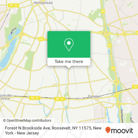 Forest N Brookside Ave, Roosevelt, NY 11575 map