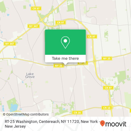 Mapa de RT-25 Washington, Centereach, NY 11720