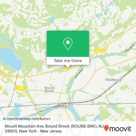 Mapa de Mount Mountain Ave, Bound Brook (BOUND BRK), NJ 08805