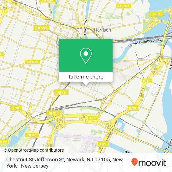 Chestnut St Jefferson St, Newark, NJ 07105 map