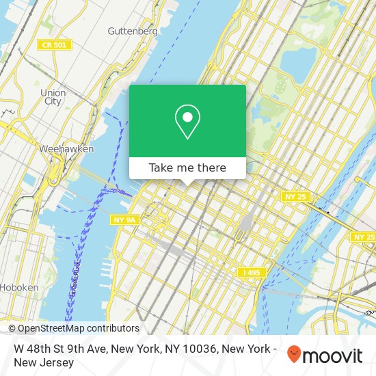 Mapa de W 48th St 9th Ave, New York, NY 10036