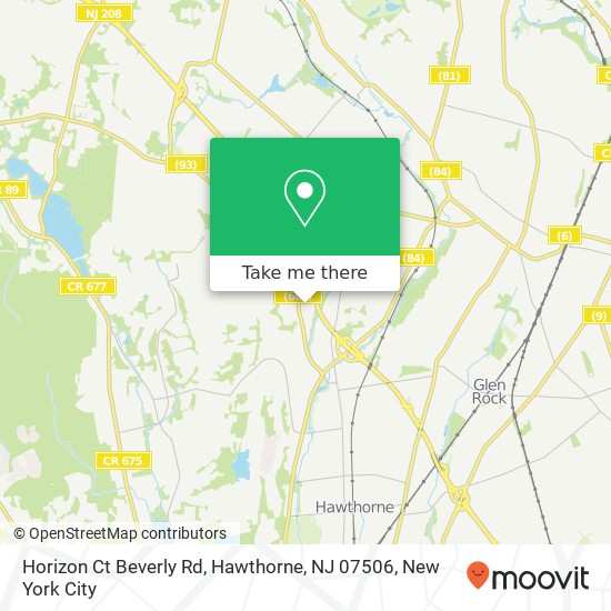 Mapa de Horizon Ct Beverly Rd, Hawthorne, NJ 07506