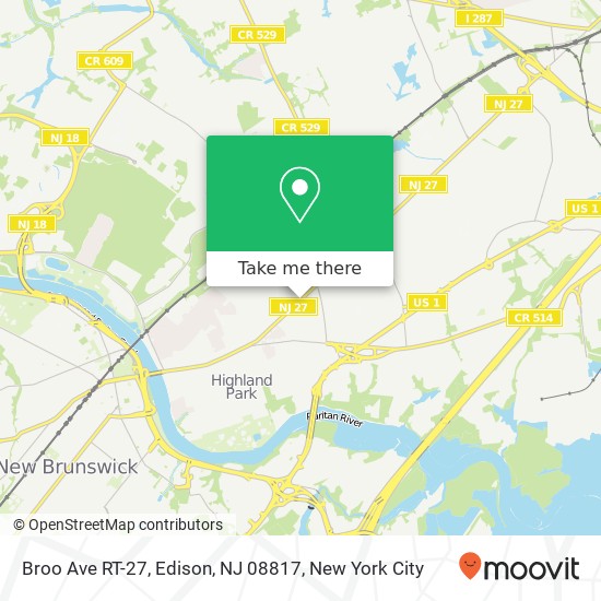 Broo Ave RT-27, Edison, NJ 08817 map