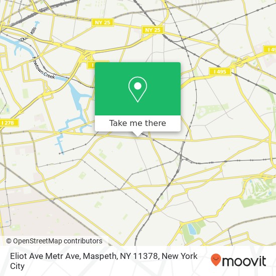 Mapa de Eliot Ave Metr Ave, Maspeth, NY 11378