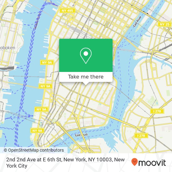 Mapa de 2nd 2nd Ave at E 6th St, New York, NY 10003