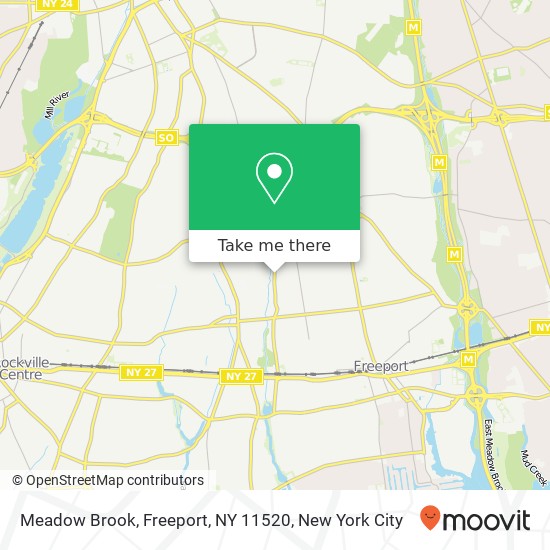 Mapa de Meadow Brook, Freeport, NY 11520