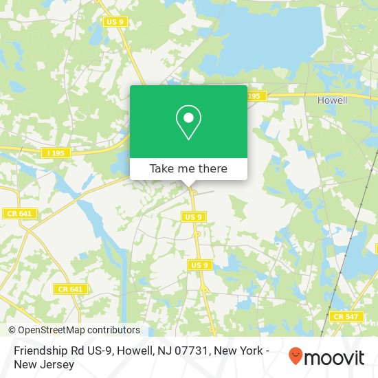 Mapa de Friendship Rd US-9, Howell, NJ 07731