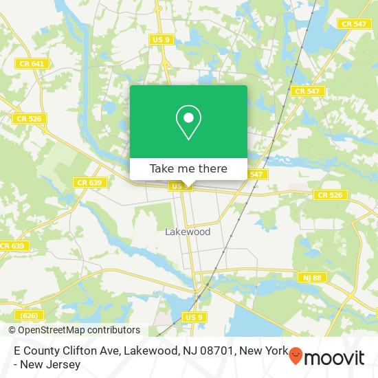 E County Clifton Ave, Lakewood, NJ 08701 map
