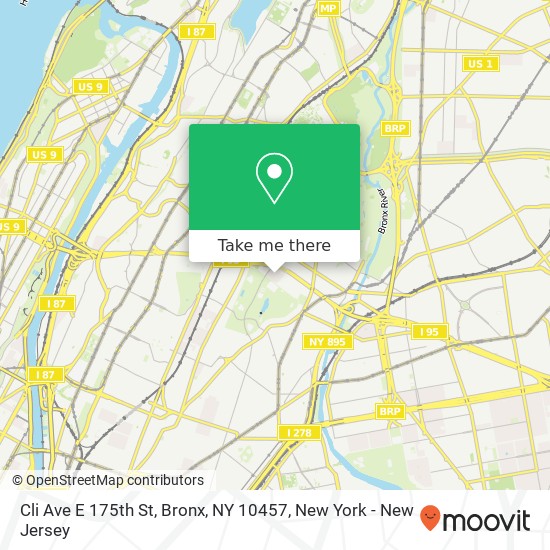 Mapa de Cli Ave E 175th St, Bronx, NY 10457